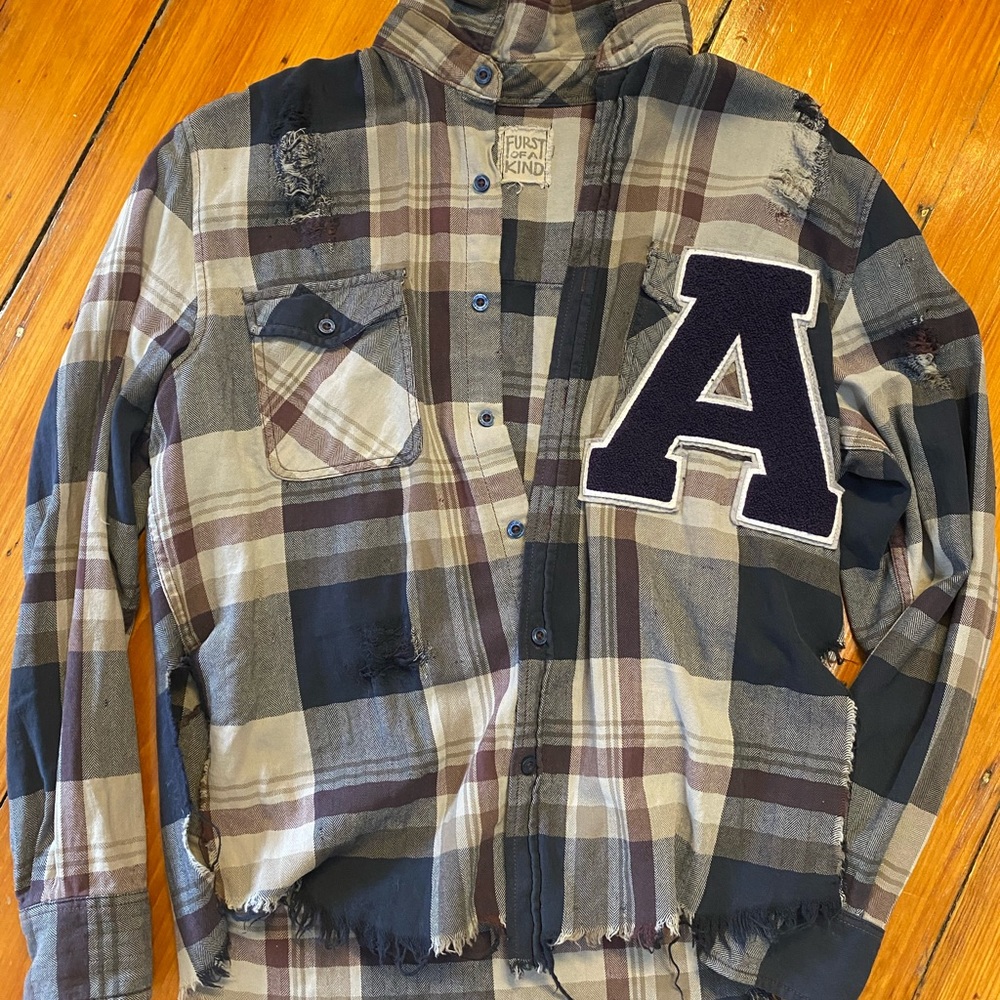 LF one of a kind VERY distressed flannel NWO